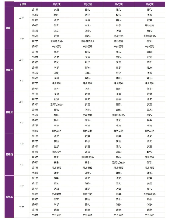 南昌启华双语学校2023-2024学年第二学期课表 南昌启华双语学校2023-2024学年第二学期课表